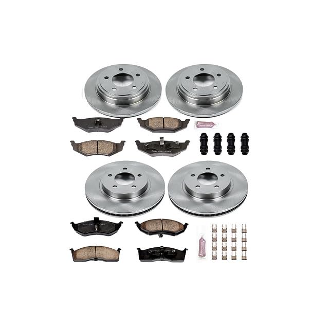 POWERSTOP Autospecialty KOE1693 Front and Rear Replacement Brake Kit-OE Brake Rotors & Ceramic Brake Pads For Chrysler 300M 1999-2004, Chrysler LHS 1999-2000 [Model Specific]