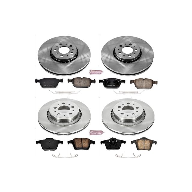 Power Stop Autospecialty KOE5708 Front and Rear Replacement Brake Kit-OE Brake Rotors & Ceramic Brake Pads For Volvo XC90 2003-2014 [Model Specific]