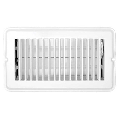 H873 RV Designer, Metal Floor Register with Damper, 8 inch x 4 inch, White, Interior Hardware
