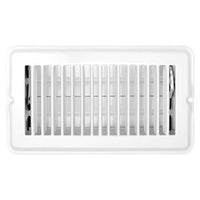 H876 RV Designer Metal Floor Register with Damper, 10 inch x 4 inch, White, Interior Hardware