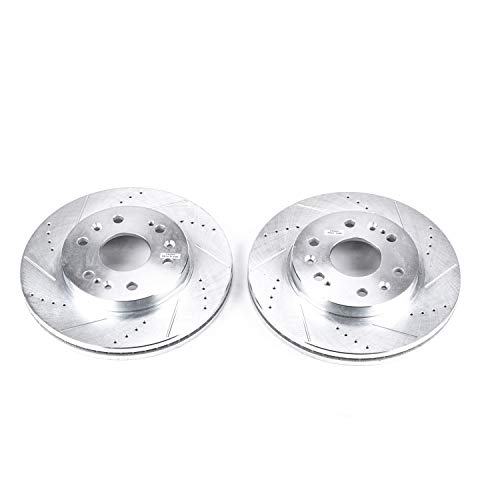 Power Stop AR8654XPR Evolution Front Drilled and Slotted Rotors For Cadillac Escalade | Chevy Avalanche Express 1500 Silverado 1500 Suburban Tahoe | GMC Savana Sierra 1500 Yukon XL Yukon Denali