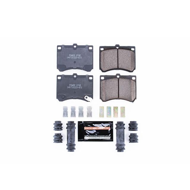 Power Stop Z23-473 Z23 Evolution Sport Carbon Fiber Infused Ceramic Brake Pads with Hardware For Ford Escort, Mazda 323, Mazda MX-3, Mazda Protege, Mercury Tracer [Model Specific]