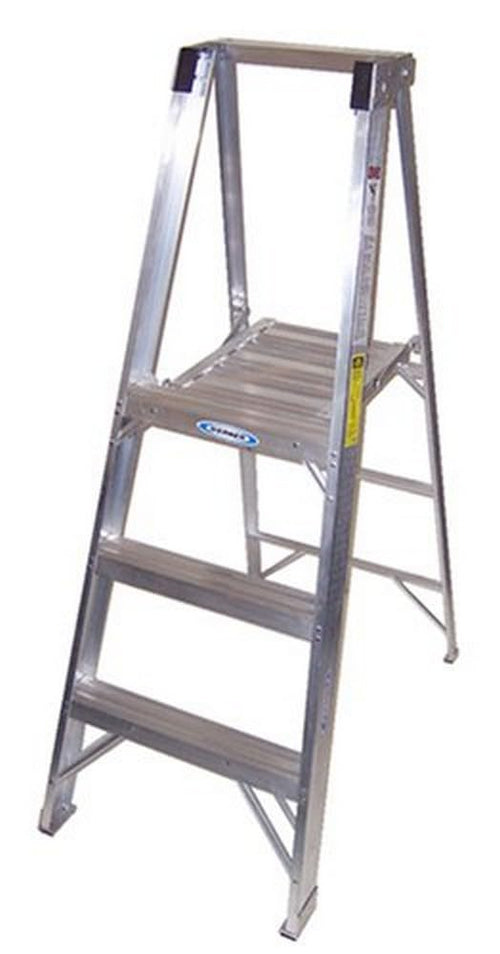 P373 WERNER Platform Stepladder,3 ft,Aluminum,300 lb