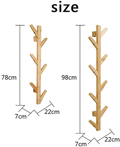 YIMJ Modern DIY Clothes Rack, Wooden Clothes Rack, Stand Hat, Scarves, Corner Hall Umbrella, Tree for Bedroom, Living Room, Office, Storage Shelf, Coffee, 8 Hooks