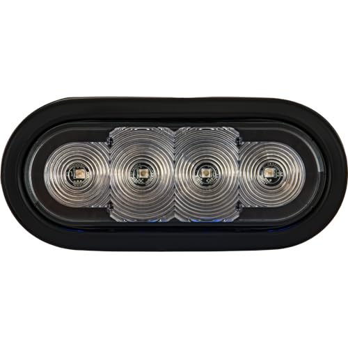 6 Inch Oval Strobe Light Buyers Products for Trucks and Emergency Vehicles, Blue LEDs and Clear Lens, Flashing Lights
