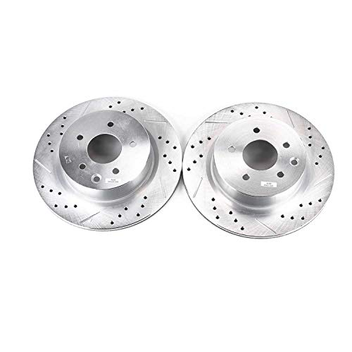 Power Stop Rear Drilled & Slotted Rotor Pair For EX35, E, G25, G35, G37, M35, M45, INFINITI, QX50, 350Z, 370Z, Maxima, Maxima, Z [Model Specific] JBR1144XPR