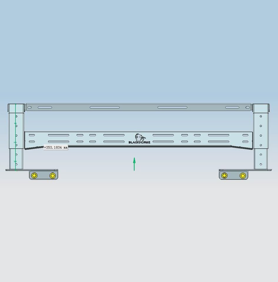 Overland Black Horse Bed Rack Black Compatible with 2020-2024 Jeep Gladiator-TR09B
