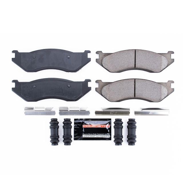 Power Stop Z23-966 Z23 Evolution Sport Carbon Fiber Infused Ceramic Brake Pads with Hardware For Dodge B, Dodge Dura, Dodge Ram 1500, Dodge Ram 1500, Dodge Ram 1500 Van [Model Specific]