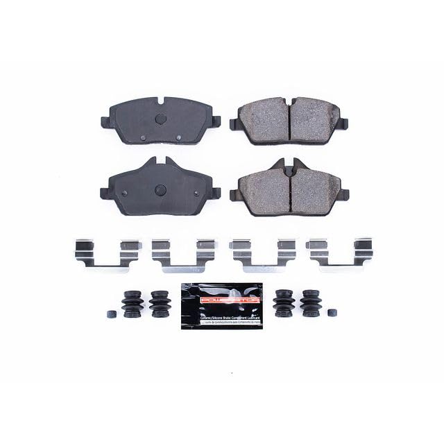 Power Stop Z23-1308 Z23 Evolution Sport Carbon Fiber Infused Ceramic Brake Pads with Hardware For Mini Cooper 2007-2024 [Model Specific]