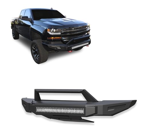 Heavy Duty Black Horse Armour II Modular Front Bumper Modular Matte Black Compatible with 2019-2021 Chevrolet Silverado 1500-AFB-SI17-K2