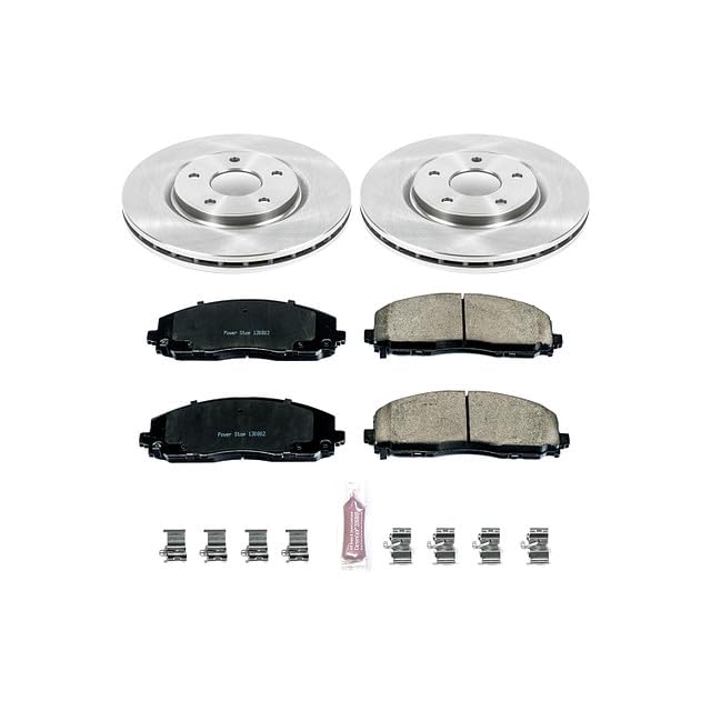 Power Stop KOE5959 Front Replacement Brake Kit-OE Brake Rotors & Ceramic Brake Pads For Chrysler Pacifica Town & Country | Dodge Grand Caravan Journey | VW Routan