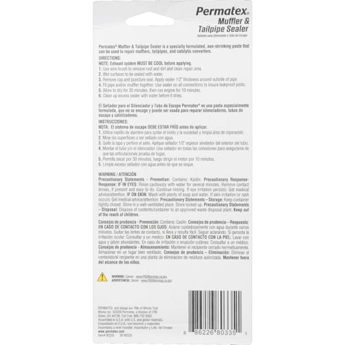 Muffler Permatex 80335 and Tailpipe Sealer, 3 oz., Plastic, 1 Count (Pack of 1)