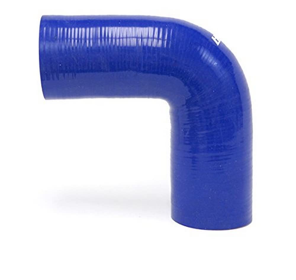 High Temperature HPS HTSEC90-550-L187-BLUE 4-Ply Reinforced Silicone 90 Degree Elbow Coupler Hose, 20 psi Maximum Pressure, 1-7/8" Length, 5-1/2" ID, Blue