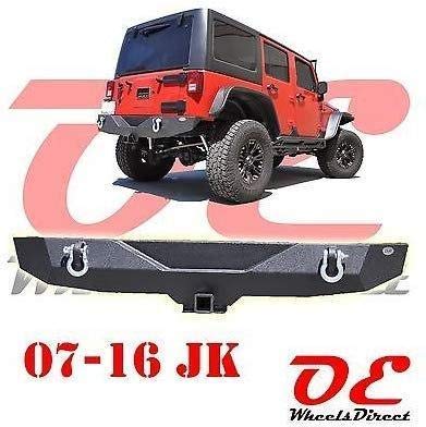 Jeep Wrangler JK 07-16 Rear Steel Bumper KO Off Road 4 + D rings Hitch recovery