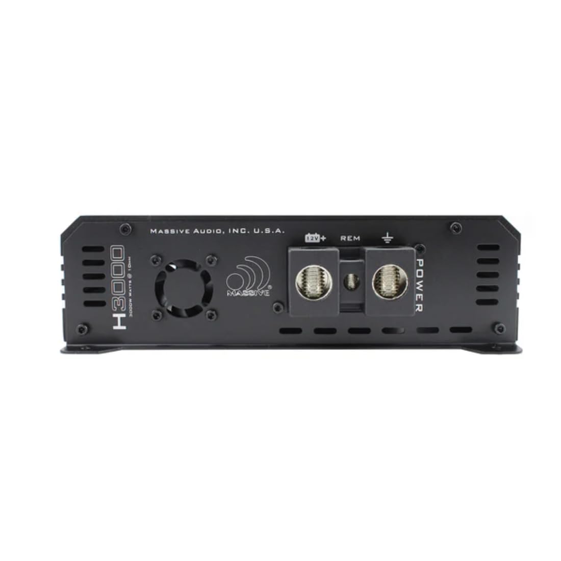 H3000 Massive Audio | 3000W RMS 1-Ohm Monoblock - Class D Amp, High Power, Competition-Grade Bass, Dual Power Inputs & Protective Circuitry - Hippo Series Amplifier