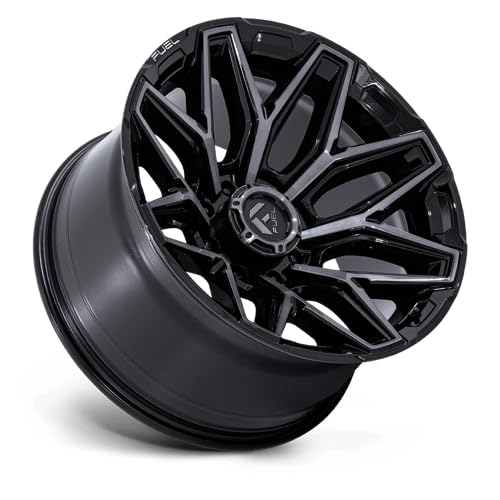 FLUX FUEL OFF-ROAD 22X10 8X180 4.79-18mm GLOSS BLACK BRUSHED FACE WITH GRAY TINT - FC854BT22108818N
