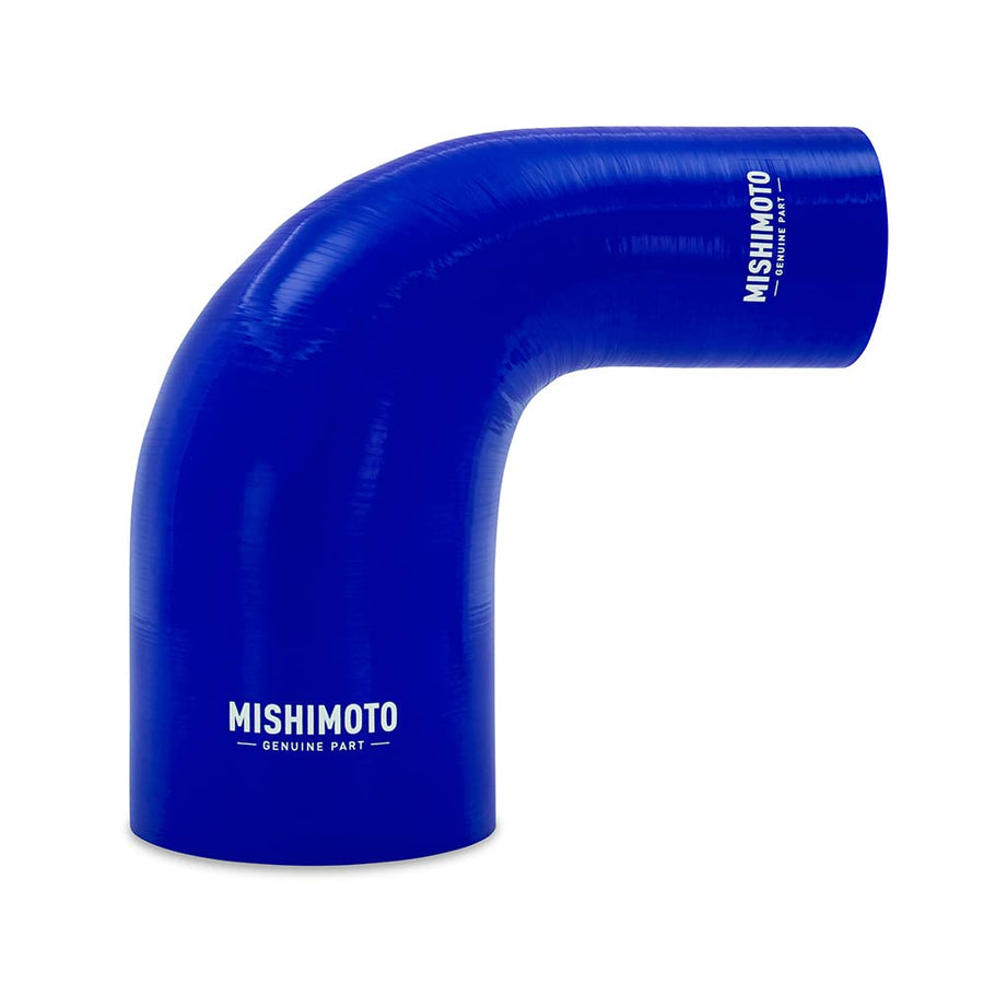Mishimoto 90-Degree MMCP-R90-2540BL Silicone Transition Coupler, 2.50" to 4.00", Blue