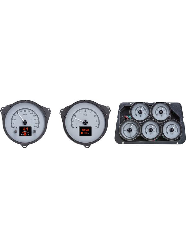 Dakota Digital HDX-68C-VET-S Analog Gauge System Compatible with 1968-77 Chevy Corvette Silver Alloy