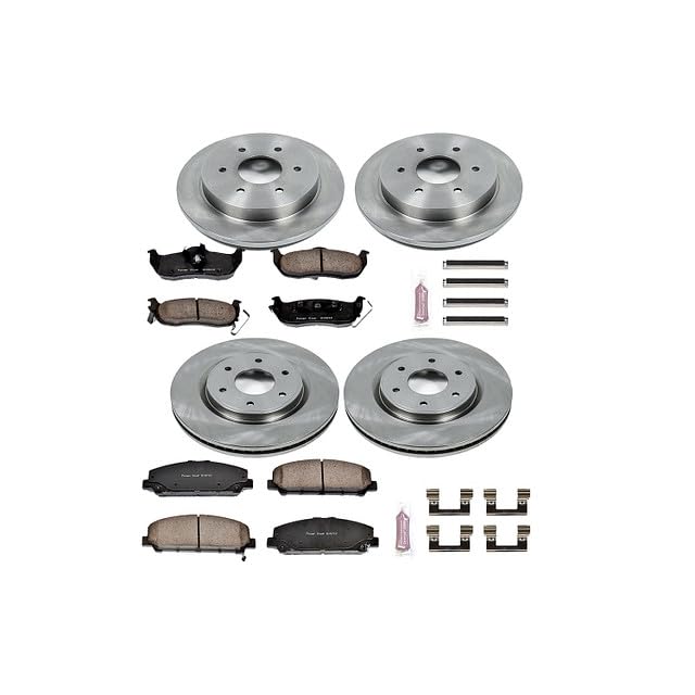 Power Stop Autospecialty KOE2804 Front and Rear Replacement Brake Kit-OE Brake Rotors & Ceramic Brake Pads For INFINITI QX56 2006-2007, Nissan Armada 2006-2007 [Model Specific]