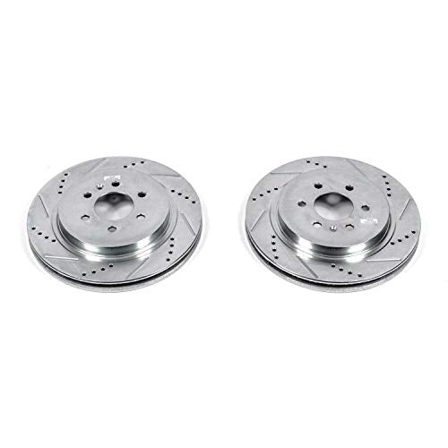 Power Stop AR82118XPR Evolution Rear Drilled & Slotted Rotor Pair For Cadillac SRX 2004-2009 [Model Specific]