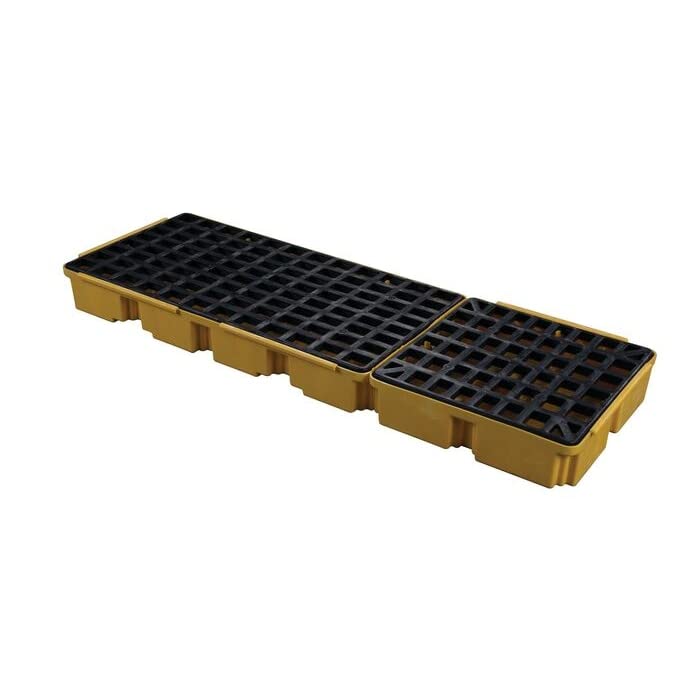 45 Gallon Sump Capacity, 3 Drum Modular Spill Containment Platform without Drain, Yellow - 16323