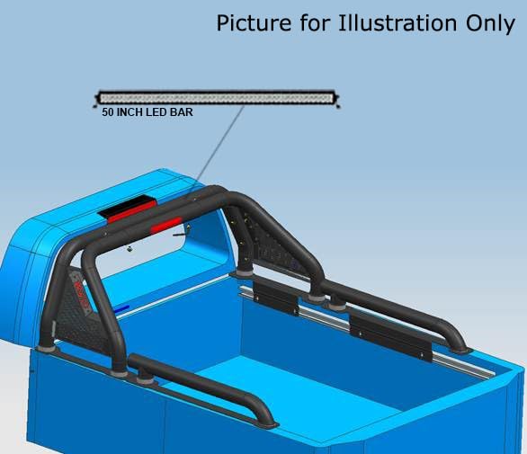 Gladiator Black Horse Roll Bar W/40" Led Light Bar Modular Black Compatible with 2019-2022 Ford Ranger-GLRB-07B-KIT