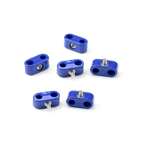 Double Place T-CLAMP, 1/4"-3/16", 6 Pieces, Blue
