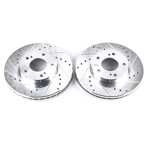 Power Stop Front JBR550XPR Drilled & Slotted Rotor Pair For INFINITI J30 1993-1997, INFINITI Q45 1990-1996 [Model Specific]