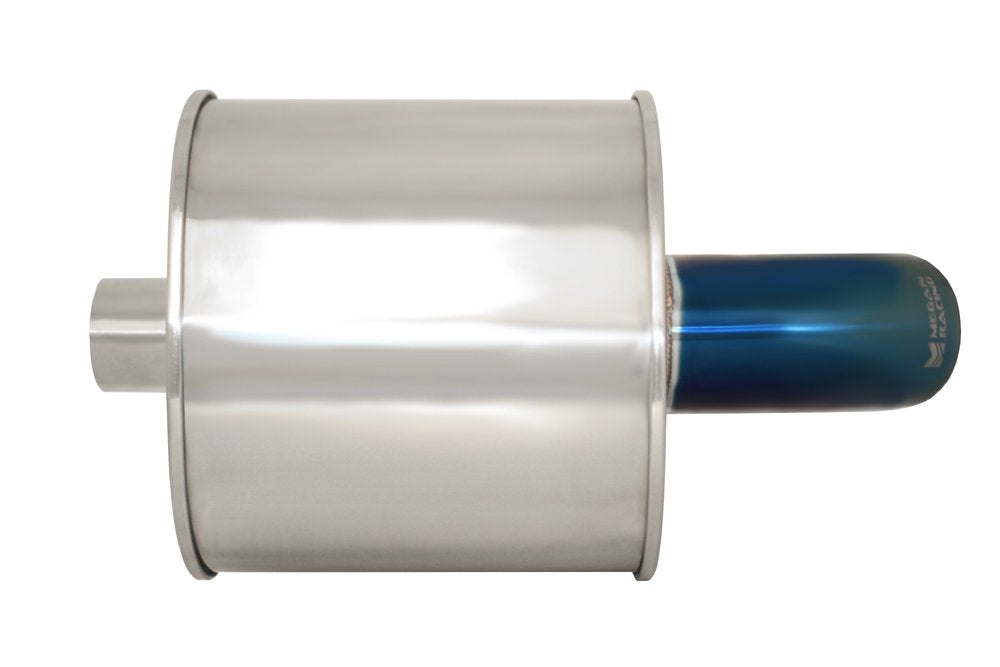 Megan Racing MR-MU-MFG-2 SINGLE 2.5" Inlet 3.5" Curved Blue Stainless Steel Tip