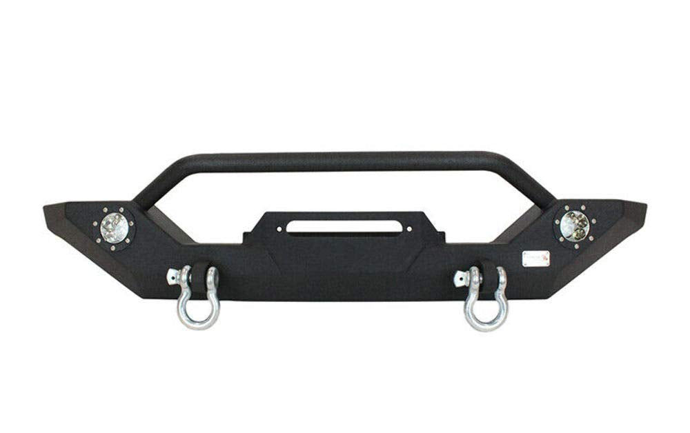 Offroad FISHBONE Jeep TJ/YJ Front Bumper W/LED's 87-06 Wrangler TJ/YJ Steel Black Textured Powercoat