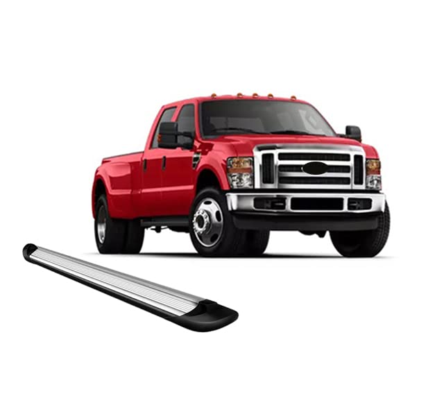 Transporter Running Boards Silver Black Horse Compatible with 2009-2016 Ford F-250 Super Duty|2009-2016 Ford F-350 Super Duty|2009-2016 Ford F-450 Super Duty|2009-2016 Ford F-550 Super Duty-TR-F491S