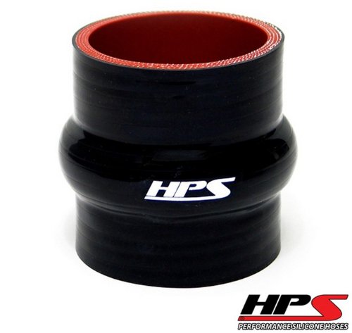 HPS Silicone High Temperature HTSHC-300-L6-BLK 4-ply Reinforced Straight Hump Coupler Hose, 40 PSI Maximum Pressure, 6" Length, 3" ID, Black