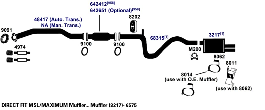 Exhaust Muffler AP Exhaust Products 6575