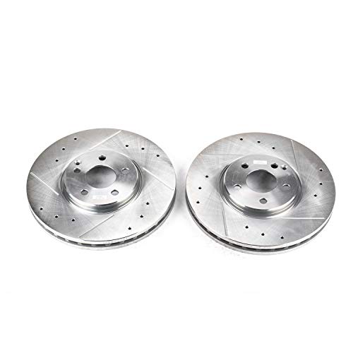 Power Stop Front EBR861XPR Drilled & Slotted Rotor Pair For Mercedes-Benz E350, E500, E550, S430, S500 [Model Specific]
