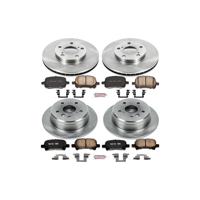 POWERSTOP Autospecialty KOE1060 Front and Rear Replacement Brake Kit-OE Brake Rotors & Ceramic Brake Pads For Toyota Camry 2000-2001, Toyota Solara 1999-2003 [Model Specific]