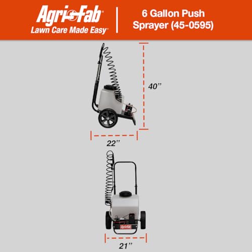 Push Agri-Fab 45-0595 Sprayer 6 - Gallon Capacity, White Tank, 1.0 GPM, 40 PSI Pump' 5 amp hr 12 Volt Battery