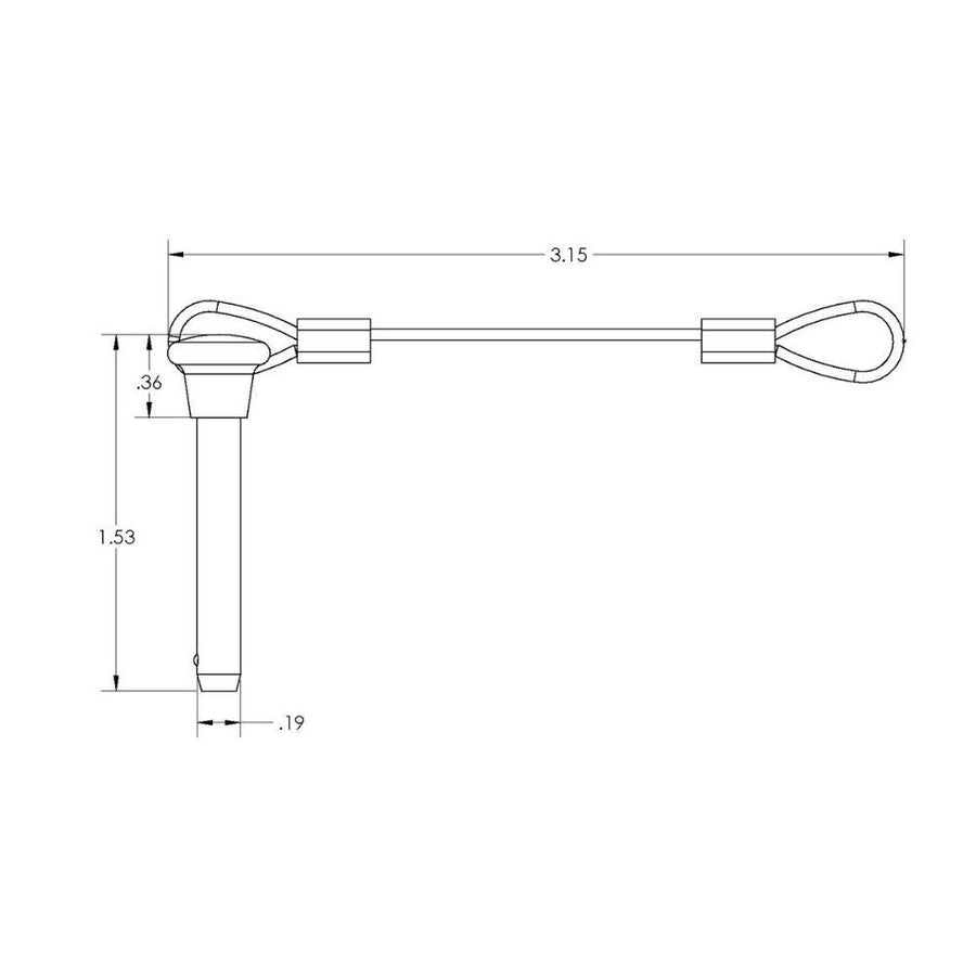 Marine TACO Stainless Steel Pull Pin w/Plastic Head and Lanyard
