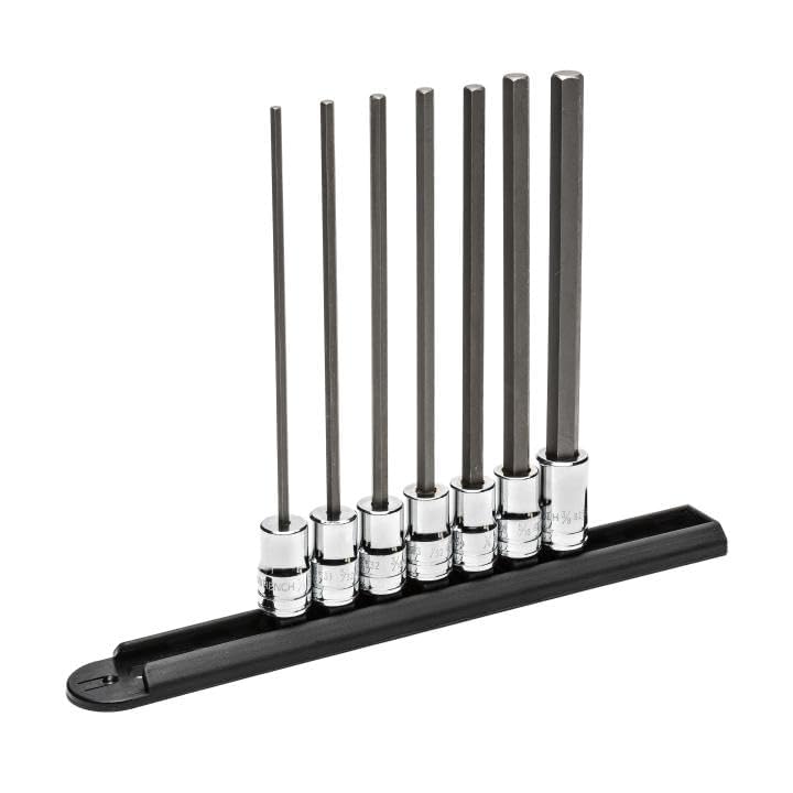 3/8" Drive Long Length Hex Bit Socket Set, SAE - GEARWRENCH 7 Pc. 82537