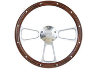 Steering Wheel Brothers Trucks STRF8PW160-69 - Custom - Polished/Wood - Bowtie