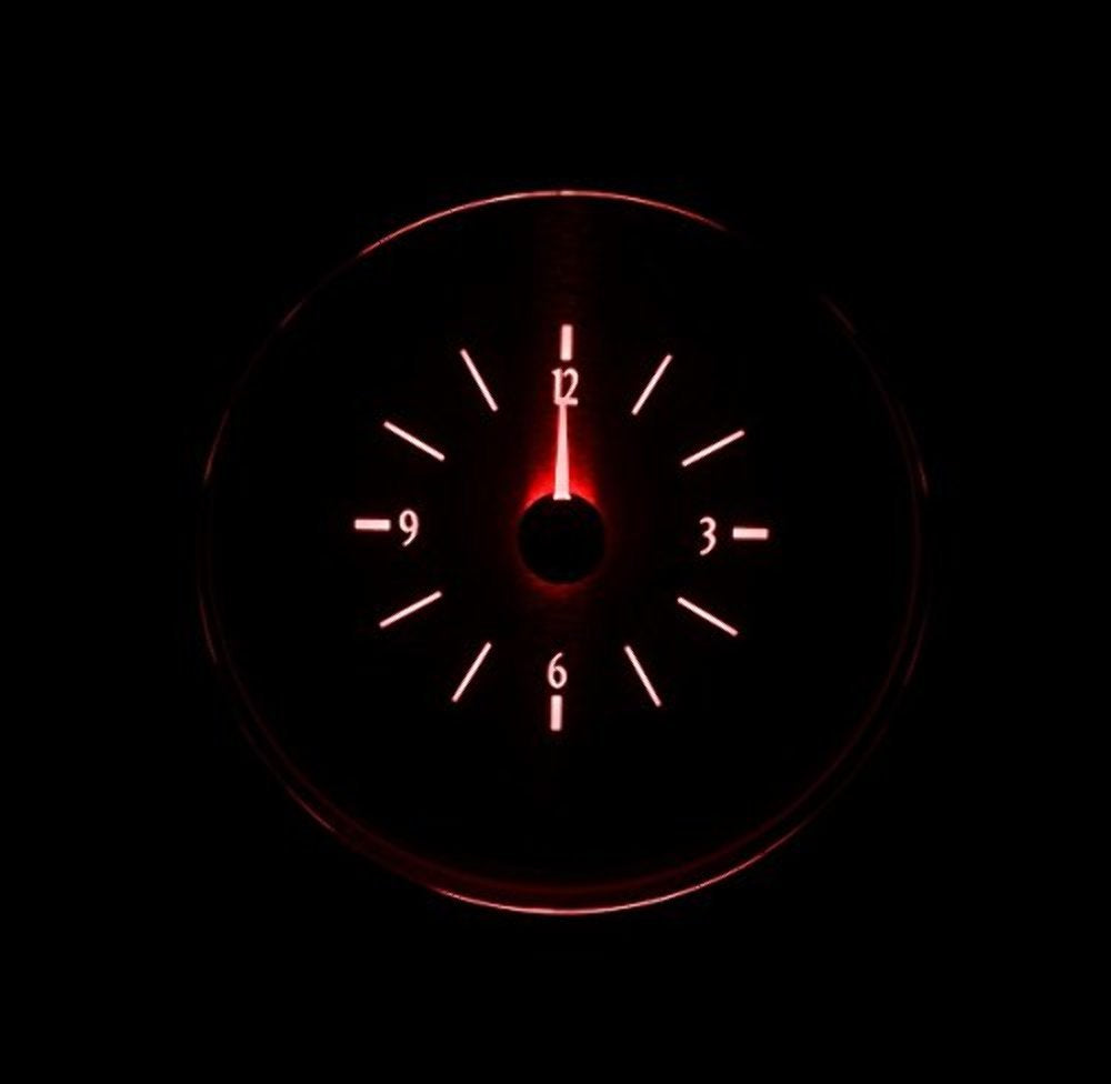 Dakota Digital VLC-42F-K-R Analog Clock Gauge Compatible with 1942-48 Ford/Mercury Car for VHX gauges only Black Alloy Red Backlighting
