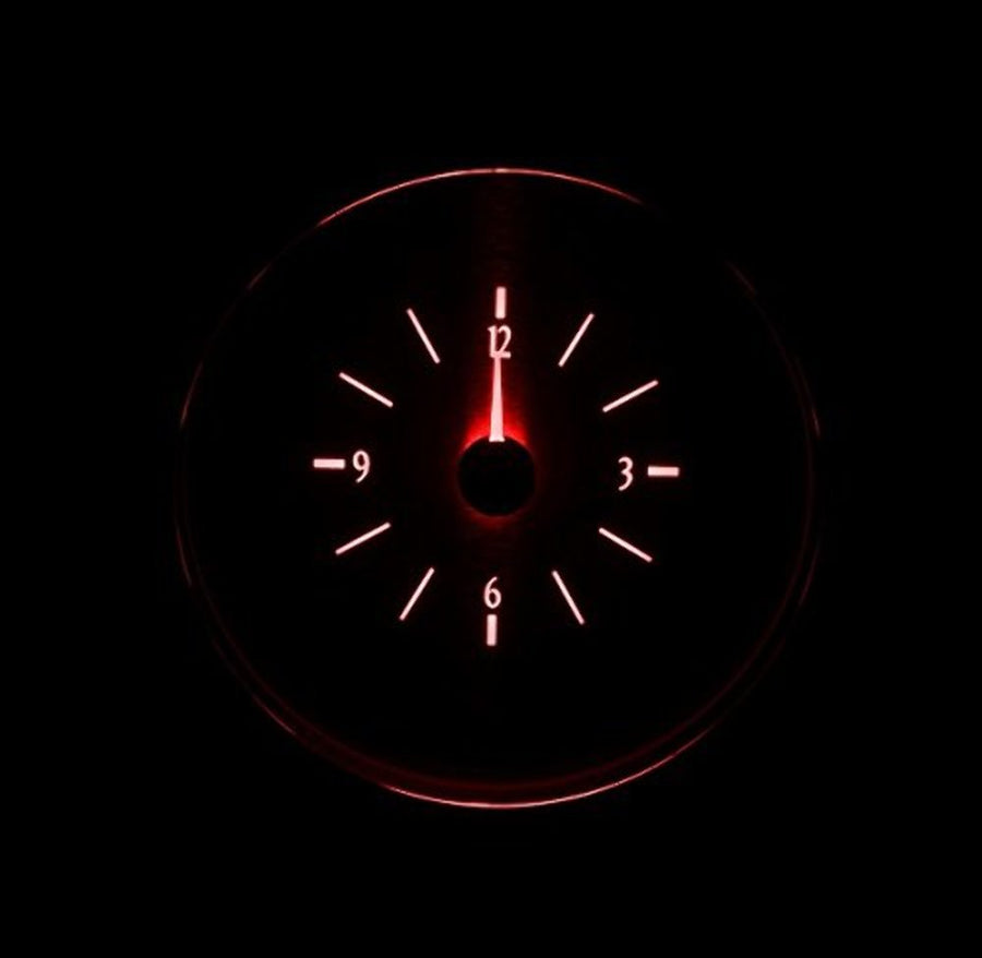 Dakota Digital VLC-42F-K-R Analog Clock Gauge Compatible with 1942-48 Ford/Mercury Car for VHX gauges only Black Alloy Red Backlighting
