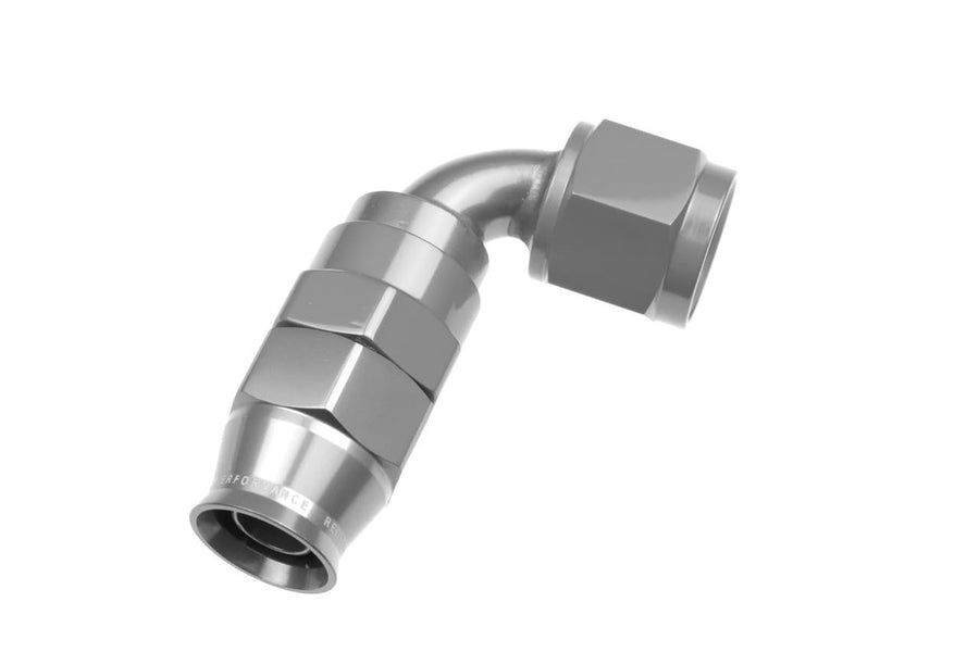 90 Degree Red Horse Performance PTFE Reusable Hose End -Clear 1290-06-5-06