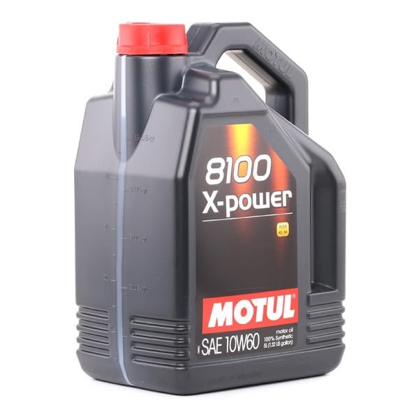 8100 X-Power Motul 10W-60 Full Synthetic | Ester-Based Formula for Turbocharged & High-Performance Engines | LSPI Protection, Extreme Heat Resistance, Cold Start Lubrication, Daily & Track Use | 5L