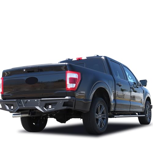 Heavy Duty Black Horse Armour Rear Bumper Matte Black Compatible with 2021-2025 Ford F-150|2022-2025 Ford F-150 Lightning-ARB-F121