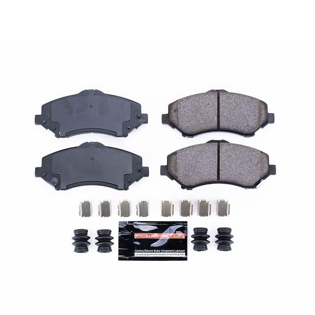 Power Stop Z23-1273 Z23 Front Carbon Fiber Infused Ceramic Brake Pads with Hardware For Town & Country | Dodge Grand Caravan Journey Nitro | Jeep Liberty Wrangler | VW Routan [Application Specific]