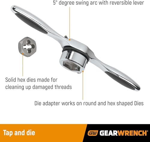 114 Piece GEARWRENCH Ratcheting Tap and Die Set | SAE & Metric | 82812
