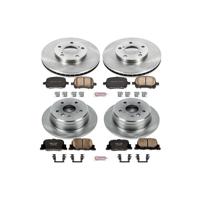 POWERSTOP Autospecialty KOE1061 Front and Rear Replacement Brake Kit-OE Brake Rotors & Ceramic Brake Pads For Lexus ES300 2000-2001, Toyota Camry 2000-2001 [Model Specific]