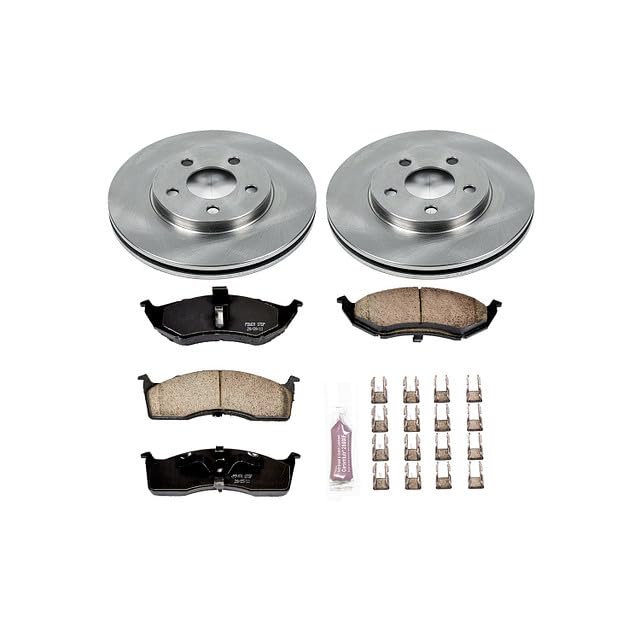 POWERSTOP Autospecialty KOE3143 Front Replacement Brake Kit-OE Brake Rotors & Ceramic Brake Pads For Dodge Neon 2000-2005, Plymouth Neon 2000-2001 [Model Specific]