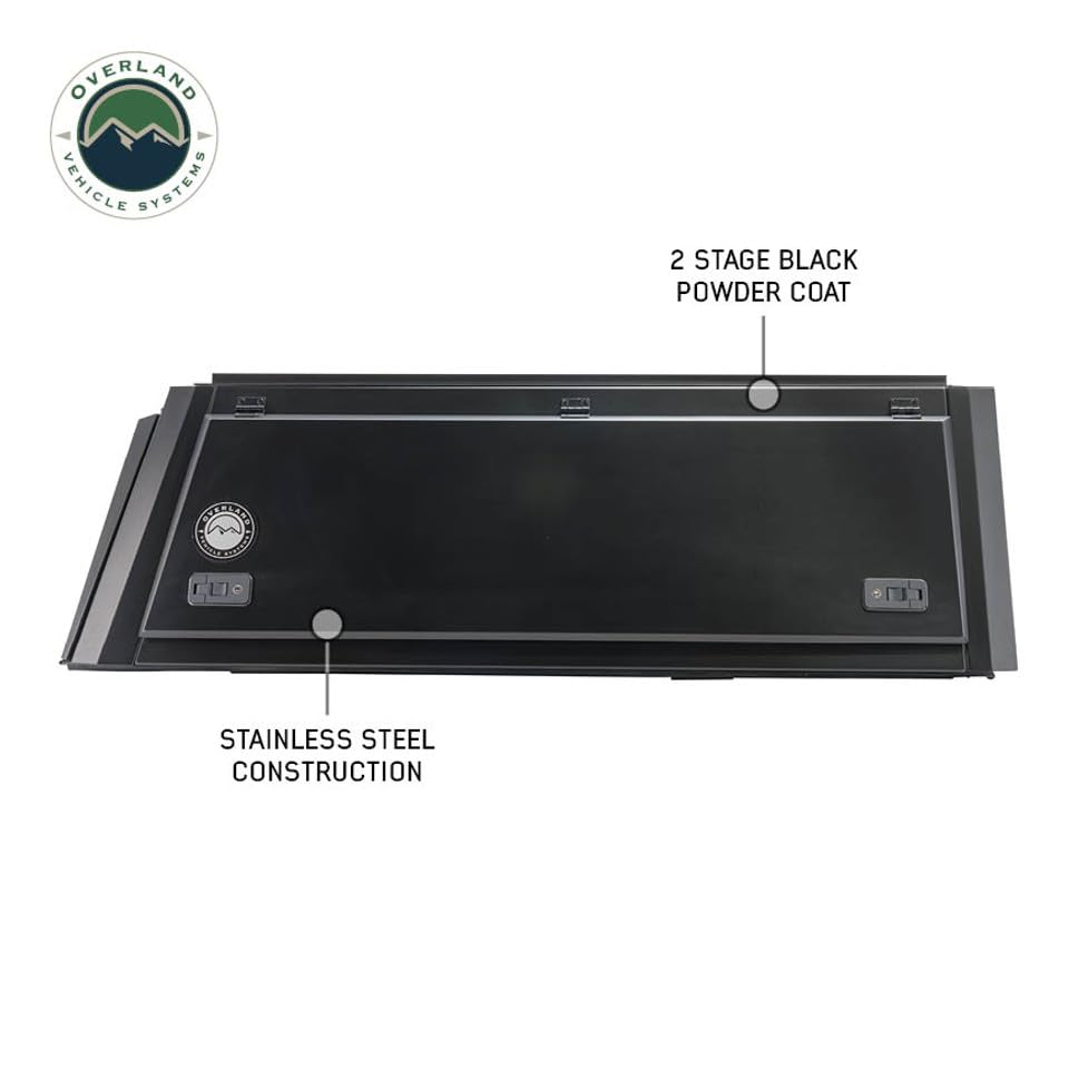 Truck Cap Overland Vehicle Systems Expedition W/Full Wing Doors, Front and Rear Windows & 3rd Brake Light Full Bolt On (Suitable for Toyota Tacoma 5' Bed 2016-2023)