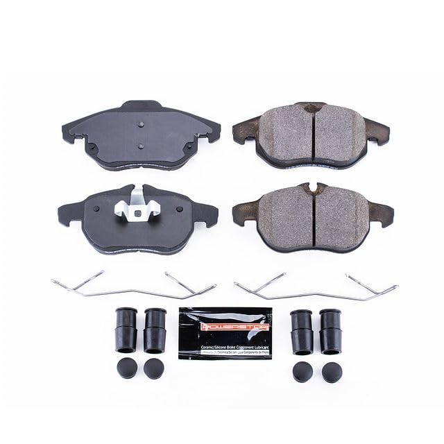 Power Stop Z23-1106 Z23 Evolution Sport Carbon Fiber Infused Ceramic Brake Pads with Hardware For Saab 9-3 2006-2009 [Model Specific]